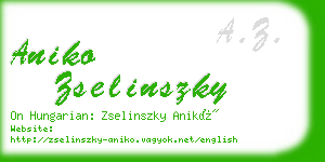 aniko zselinszky business card